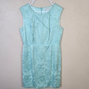 Katherine Kelly Mint Green Brocade Sleeveless Dress Size 12 (5282)
